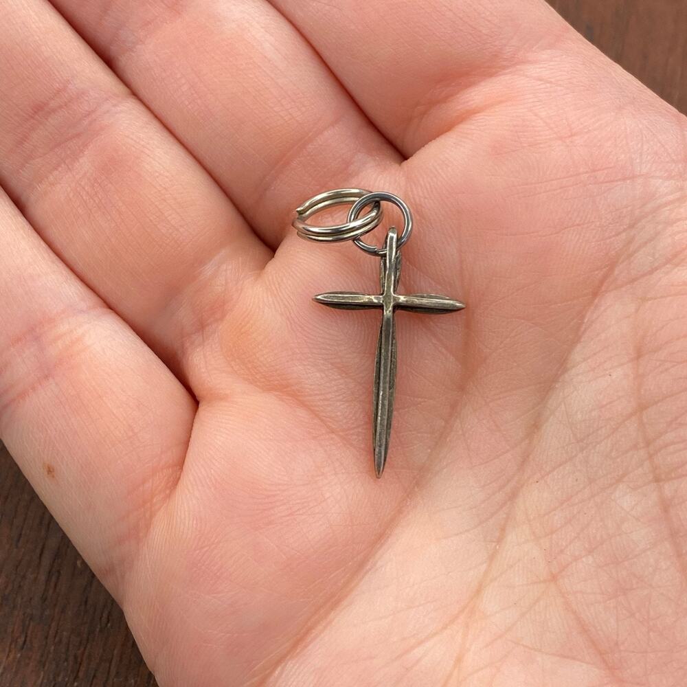 Vintage Sunwest 925 Sterling Cross Religious Minimalist Pendant Bracelet Charm